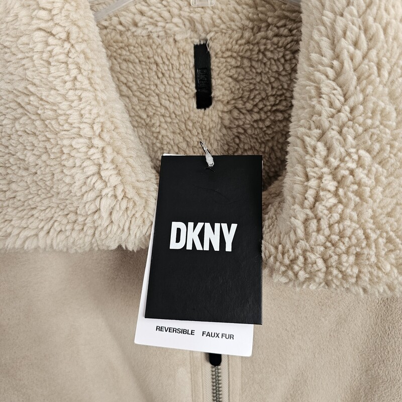 DKNY Faux Shearling, Tan, Size: L/NWt