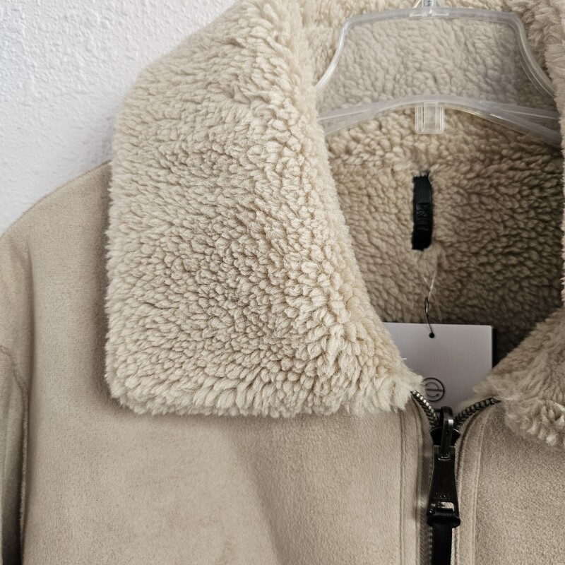 DKNY Faux Shearling, Tan, Size: L/NWt