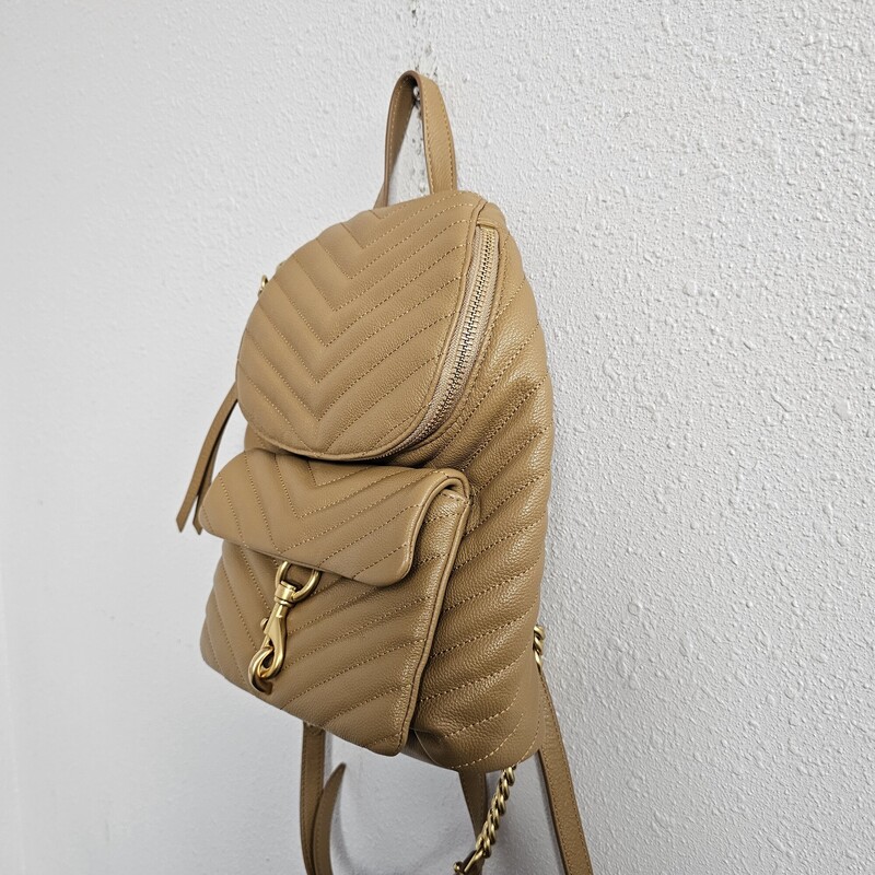 Rebecca Minkoff Quilted, Tan, Size: Backpack