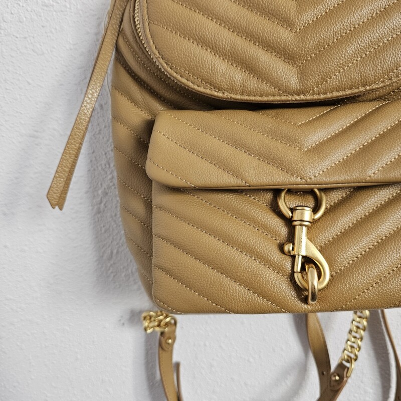 Rebecca Minkoff Quilted, Tan, Size: Backpack