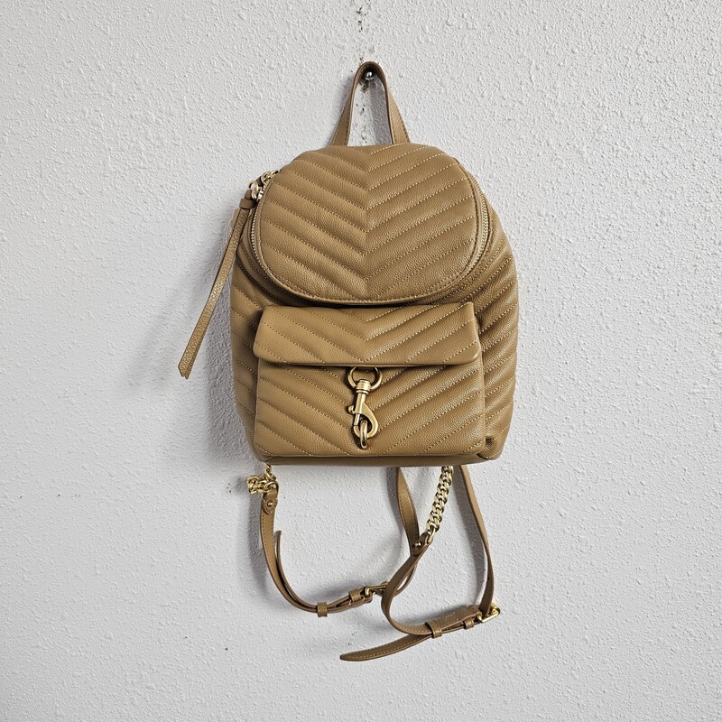 Rebecca Minkoff Quilted, Tan, Size: Backpack