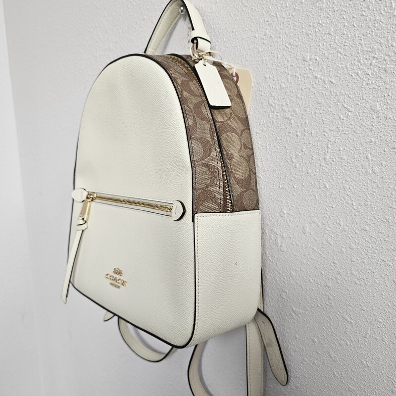 Coach Monogram, WhtBrn, Size: Backpack