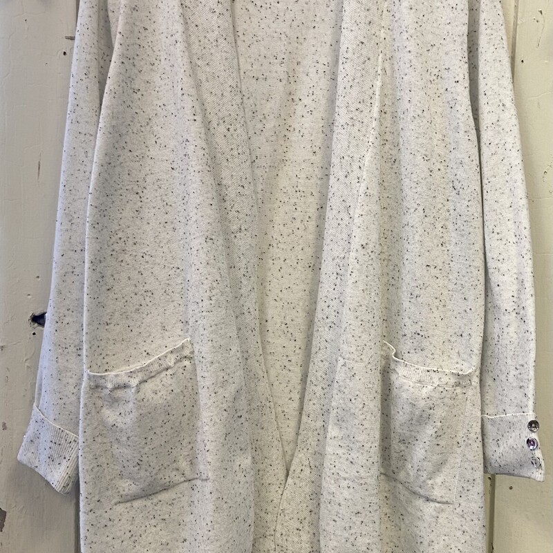 Wht/gry Speckled Cardigan