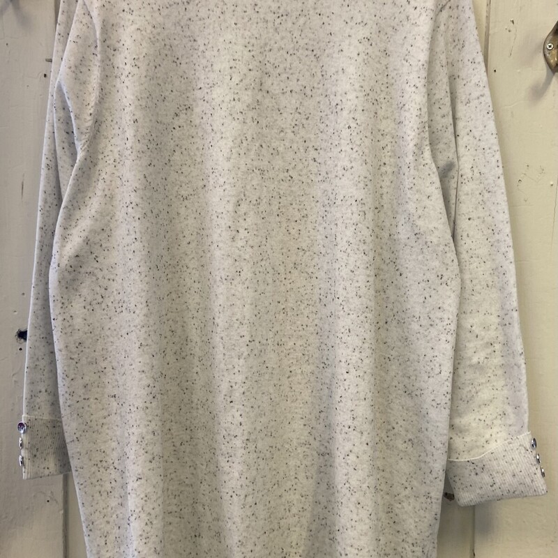 Wht/gry Speckled Cardigan<br />
Wht/Gry<br />
Size: 3X