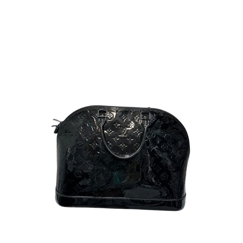 Louis Vuitton Alma Vernis Magnetique GM<br />
<br />
Dimensions:<br />
Length: 15.25 in<br />
Height: 11.25 in<br />
Width: 7.25 in<br />
Drop: 4.25 in<br />
<br />
Date Code:<br />
SN2173<br />
<br />
Does not come with original dust bag. Comes with original lock and key.