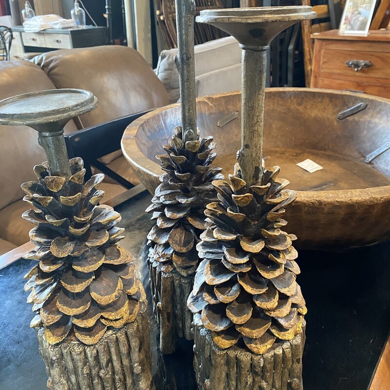 Pinecone Candle Holders