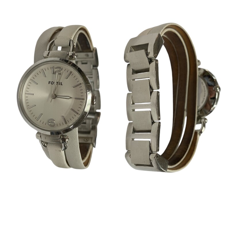 Fossil White Band, Slvr/wht, Size: S