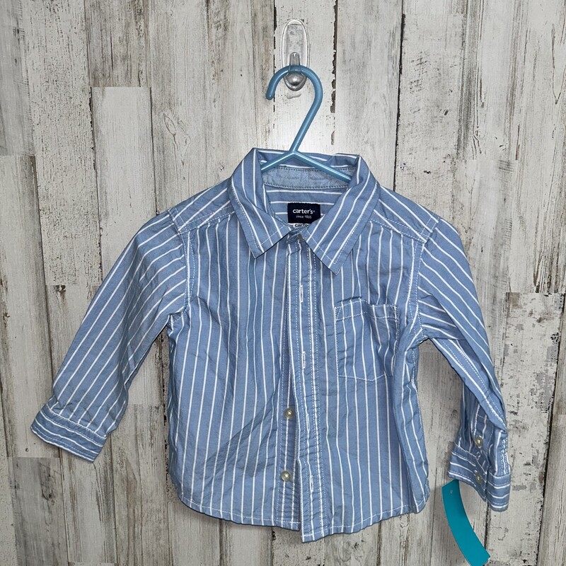 12M Blue Stripe Button Up