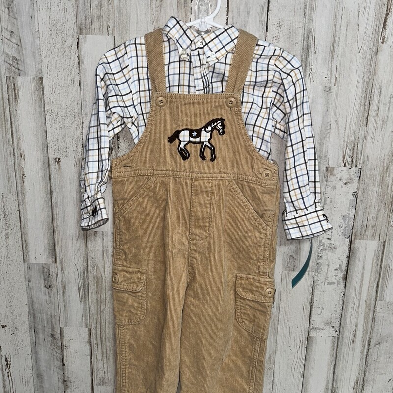 24M 2pc Horse Overall Set