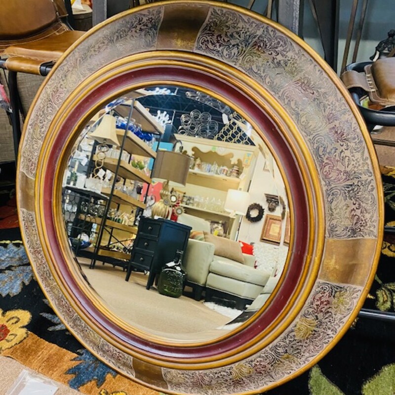 Round Textured Mirror
Brown Copper Burgundy
Size: 36