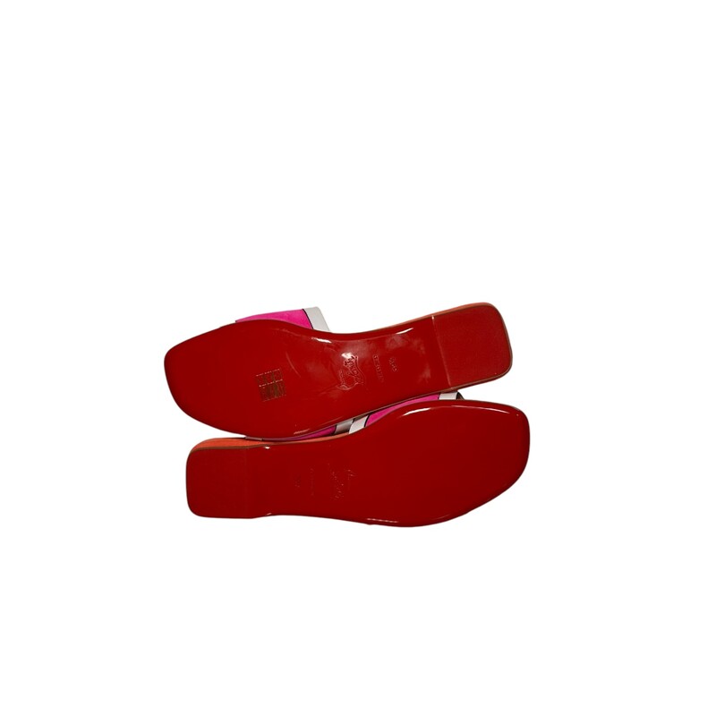 Louboutin Hao Flat Suede Sandal<br />
 Muti Color<br />
Size: 39.5<br />
<br />
Never been worn. Does not come with orginal dust bag or box.