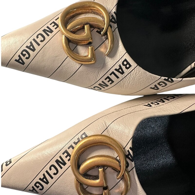 Gucci X Balenciaga Hacker Knife Pointed Heels<br />
Size 42<br />
Some wear on  bottoms<br />
Style Code: 680760<br />
Does not come with original box or dust bag.