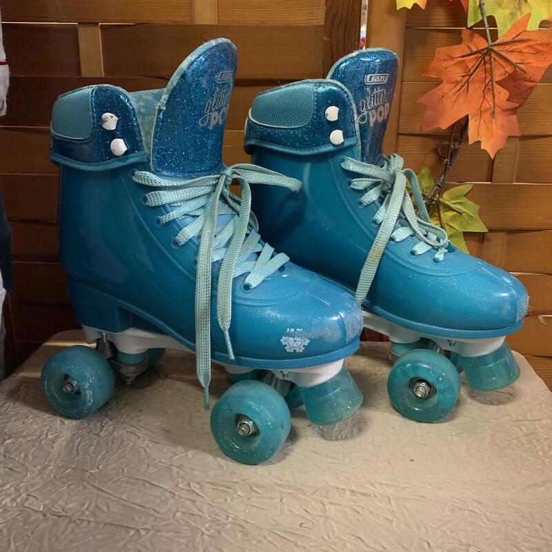 Blue Glitter Roller Skate