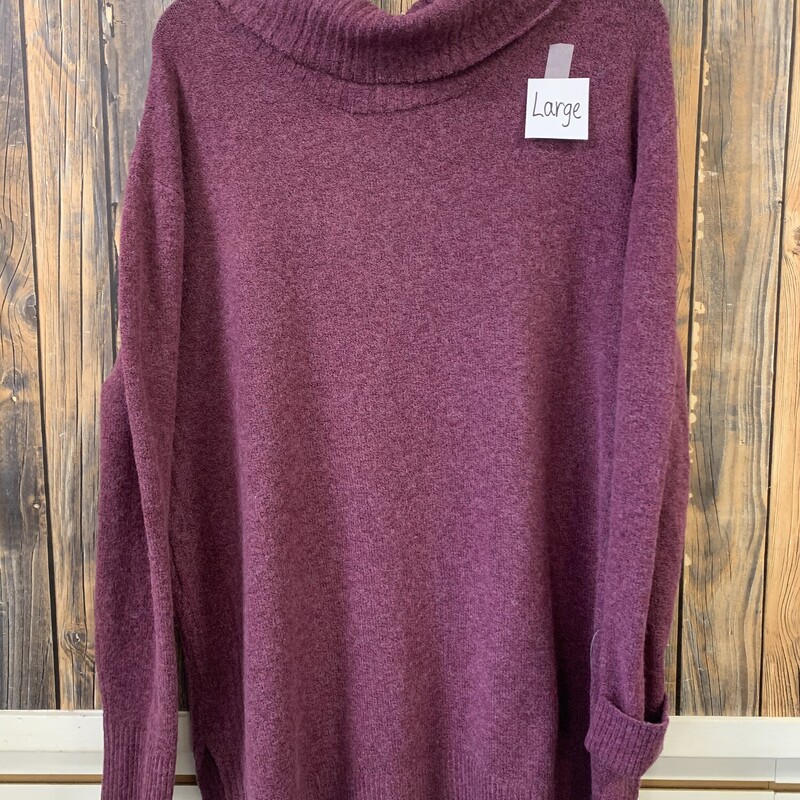 Maroon Cowl Neck Sweater, Size: L