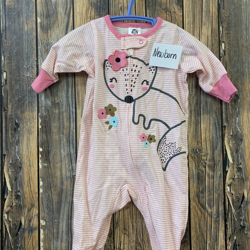 Pink/white Stripe Sleeper, Size: Newborn