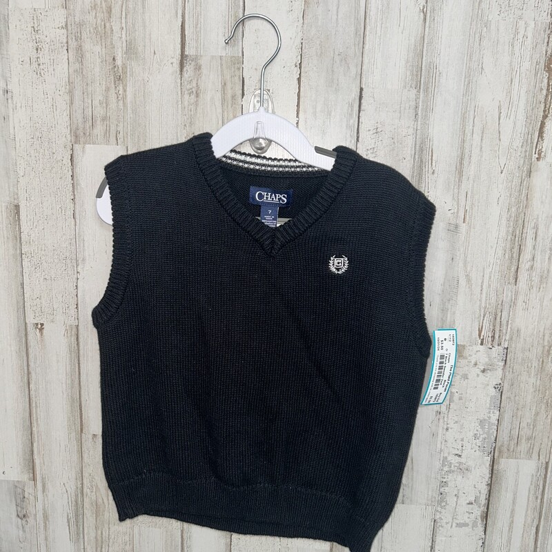 7 Black Sweater Vest, Black, Size: Boy 5-8