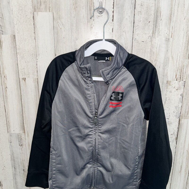 6 Grey Logo Zip Jacket