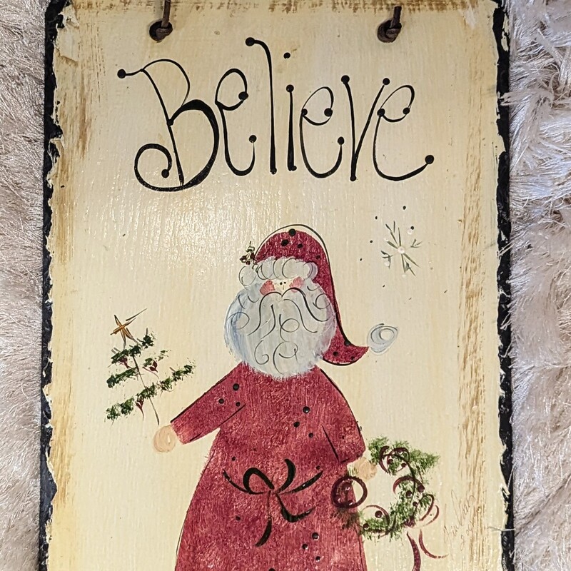 Slate Santa Wall Decor
By Kris Carrig
 Black, Red, Cream
Size: 10x16H