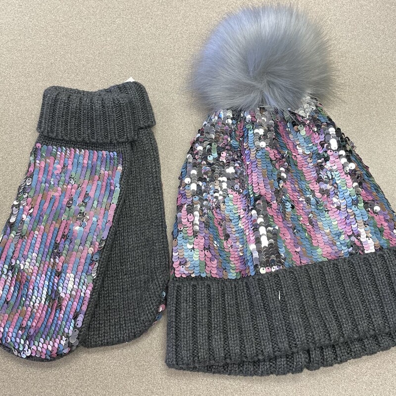 Gap Sequins Pompom Hat, Grey, Size: 12Y+
NEW