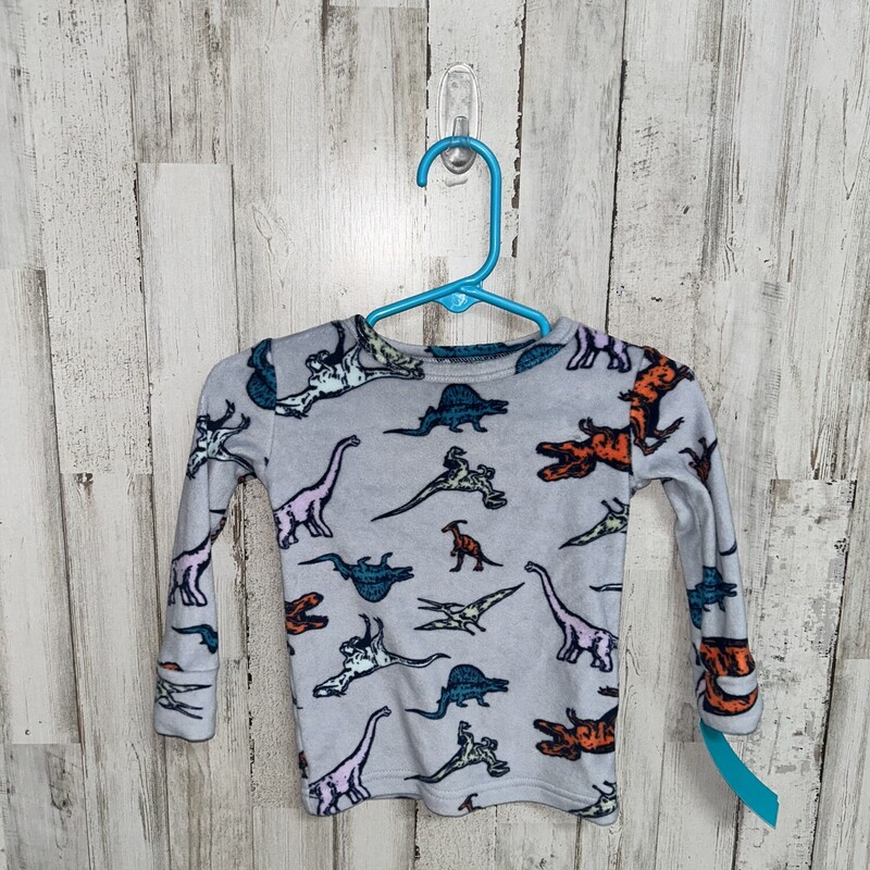 12M Grey Dino Fuzzy Sweat