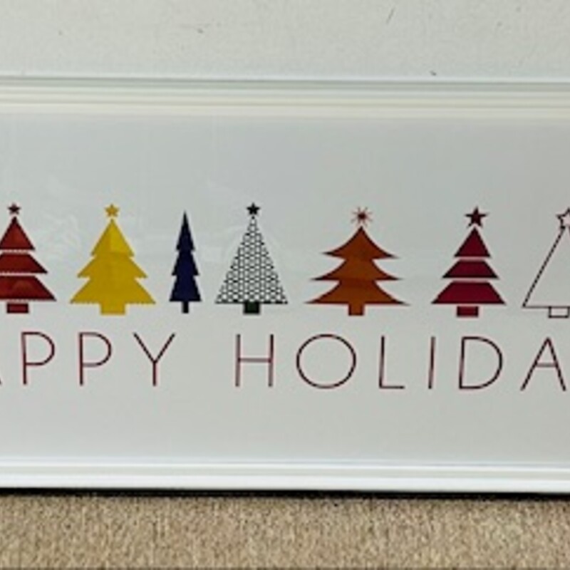 Pottery Barn Happy Holidays Artwork Print
White Red Multicolored Size: 36 x 12H