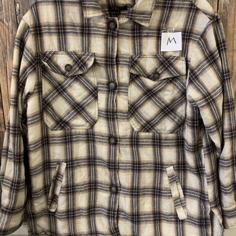 Tan Flannel Jacket, Size: M