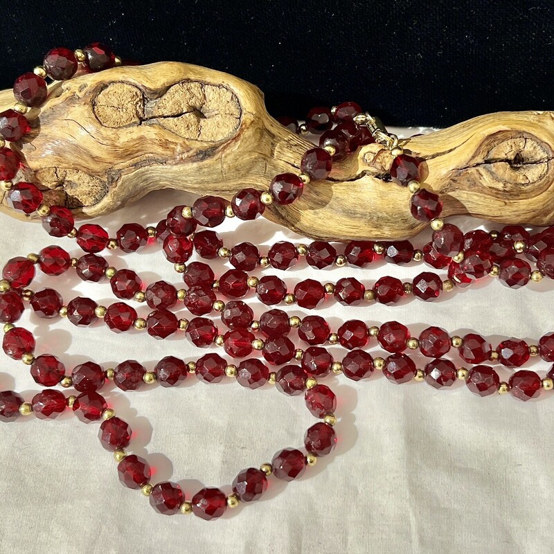 Red glass bead necklace