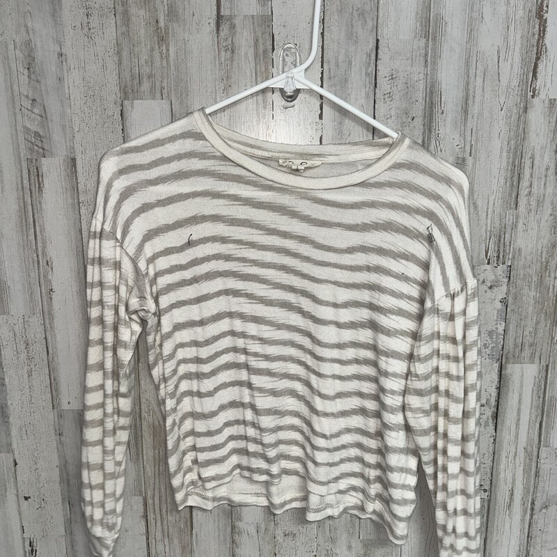 12 Beige Stripe Knit Top