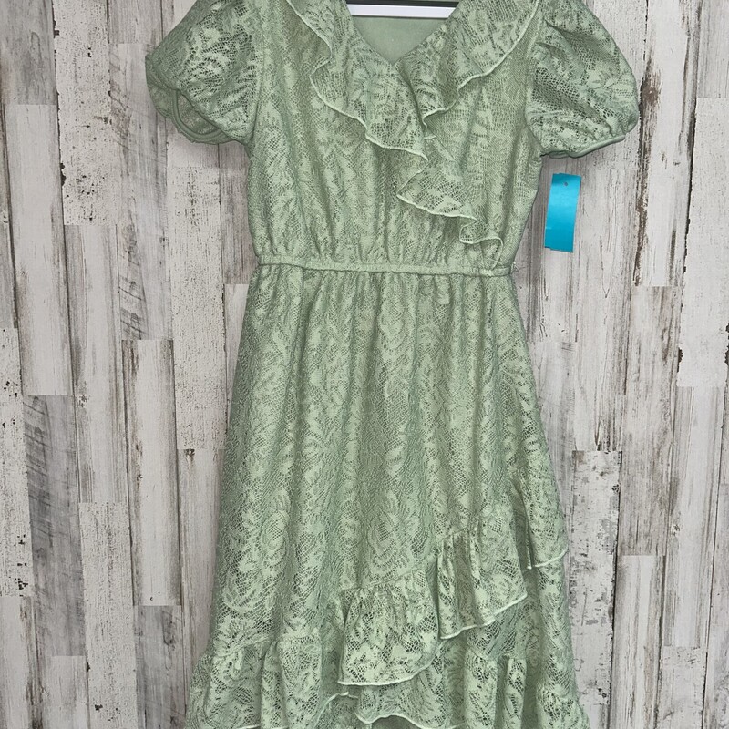 12 Green Lace Ruffled Dre