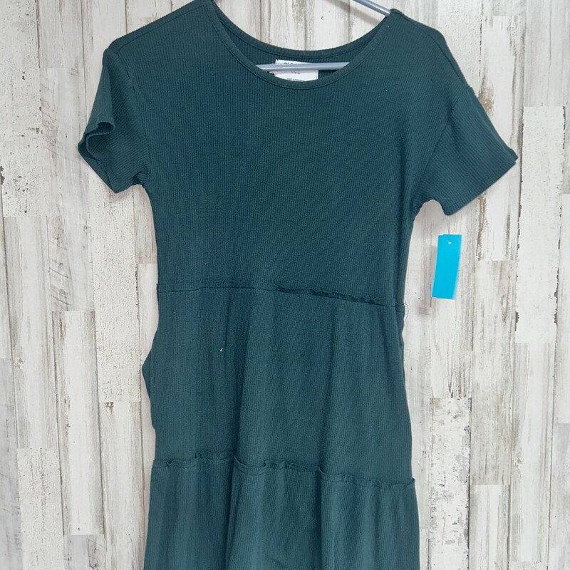 10/12 Green Ribbed Dress, Green, Size: Girl 10 Up