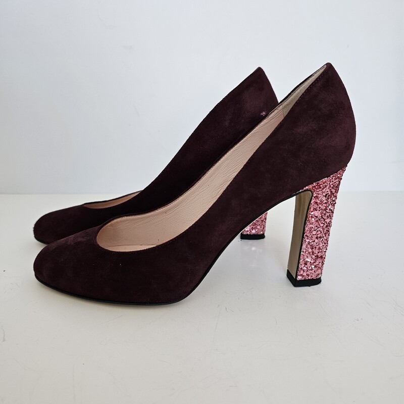 Kate Spade Glitter Heel, BurgPink, Size: 7.5