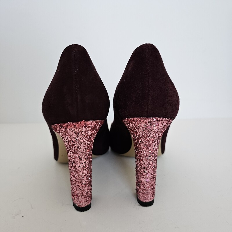 Kate Spade Glitter Heel, BurgPink, Size: 7.5