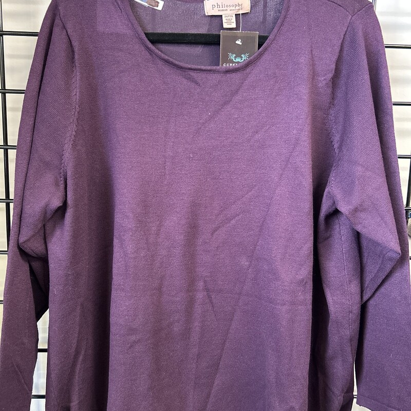 Philosophy Sweater, Purple, Size: 2X