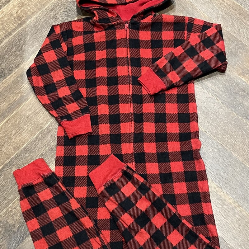 Gap Plaid  Pj Onesie, Red, Size: 6Y