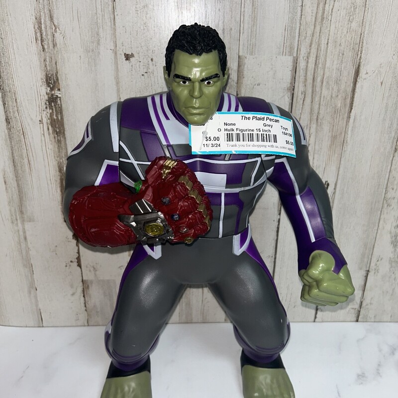 Hulk Figurine 15 Inch, Grey, Size: Toys