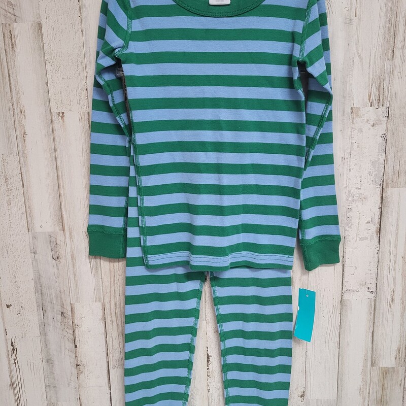 5T Green Stripe PJ Set