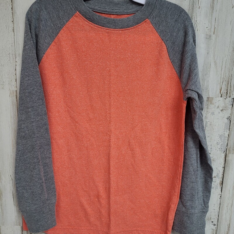 6/7 Orange/grey Raglan, Orange, Size: Boy 5-8