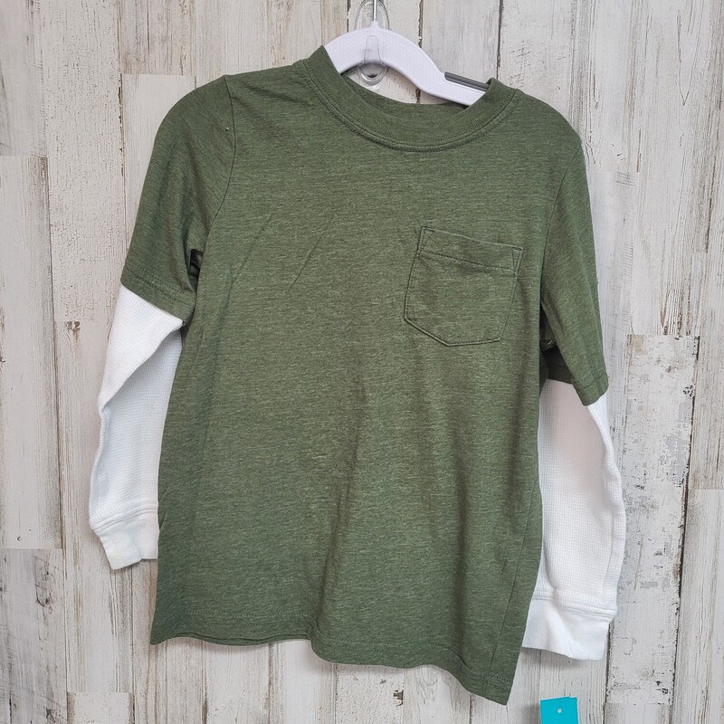 6x Olive Layered Tee, Olive, Size: Boy 5-8