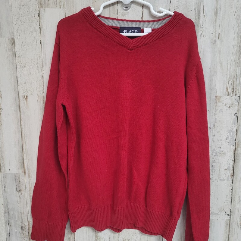 7/8 Red V Neck Sweater