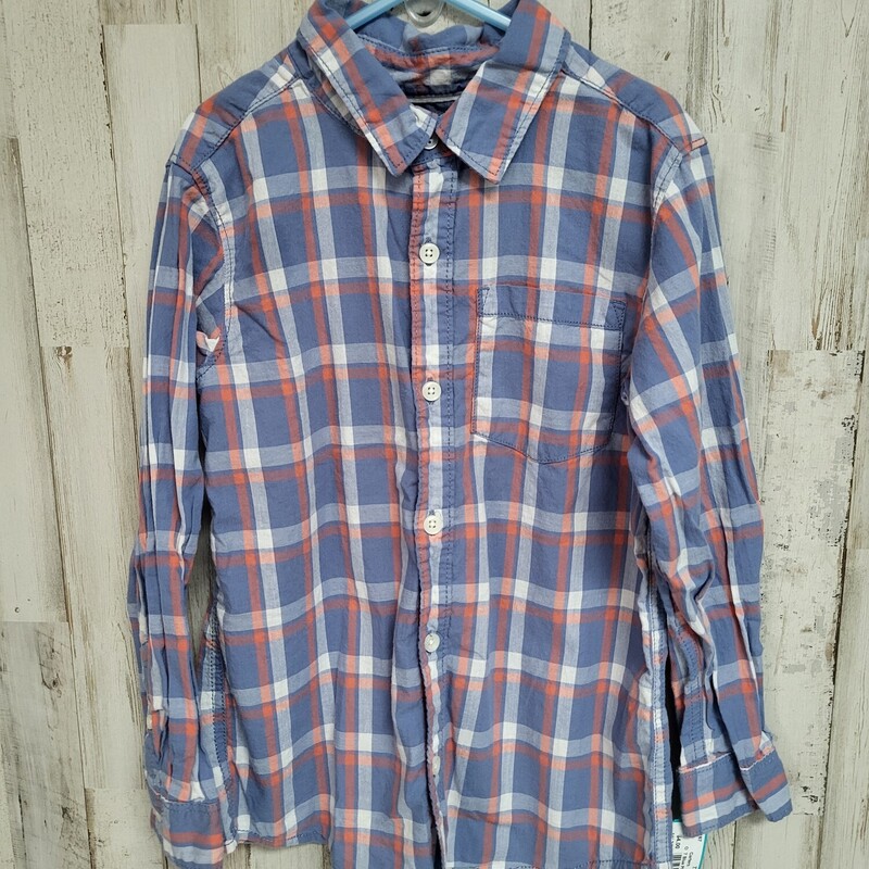 7 Blue Plaid Button Up, Blue, Size: Boy 5-8