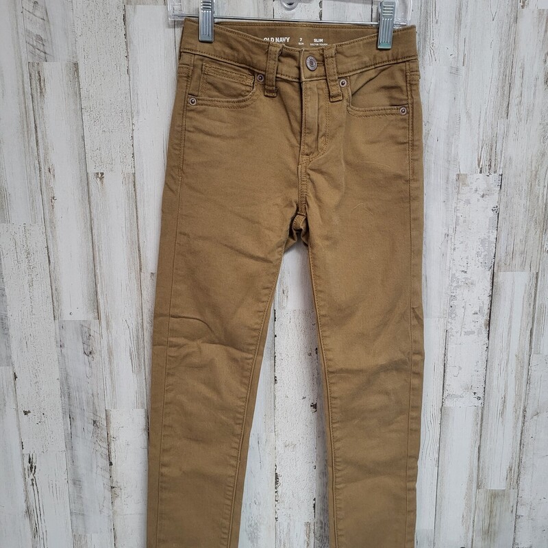 7 Slim Kahki Pants, Khaki, Size: Boy 5-8