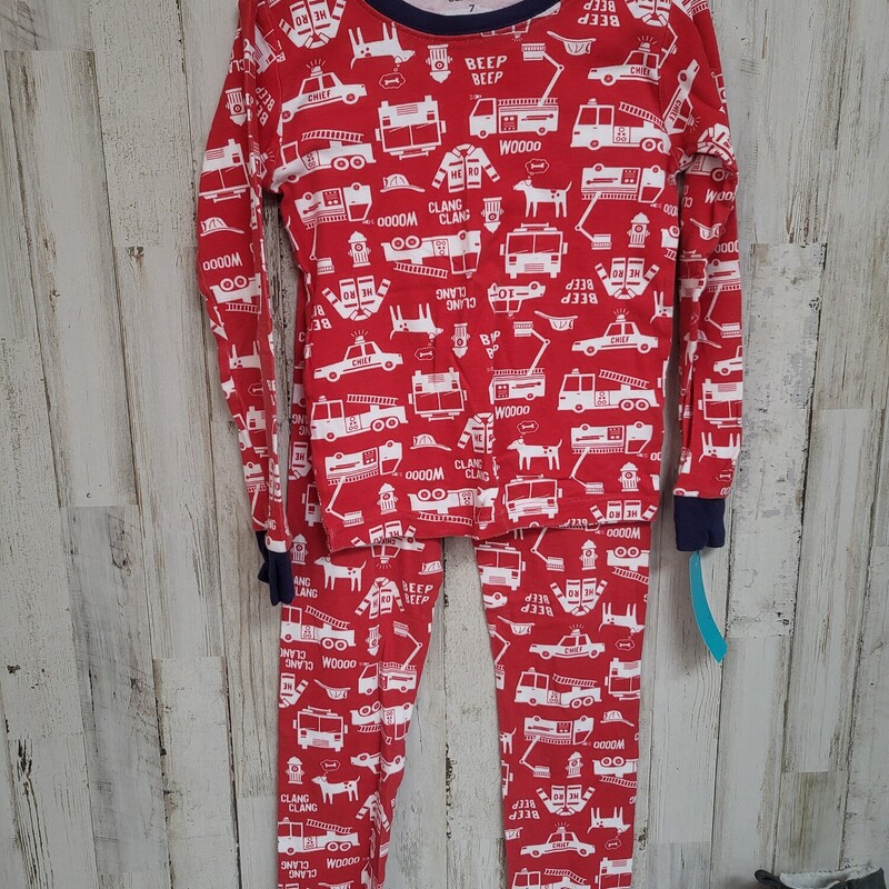 7 Red Firetruck PJs