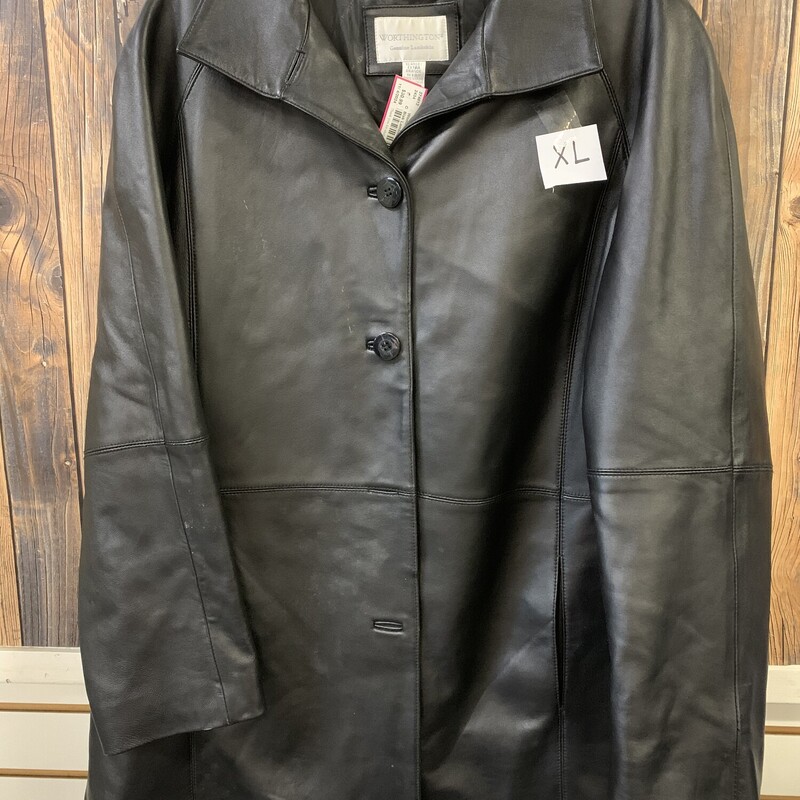 Blak Lambskin Coat, Size: XL