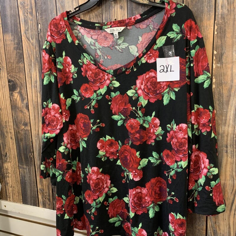 Pioneer Woman Rose Shirt, Size: 2XL