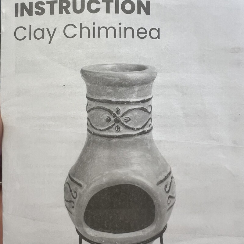 New Clay Chiminea W/Stand