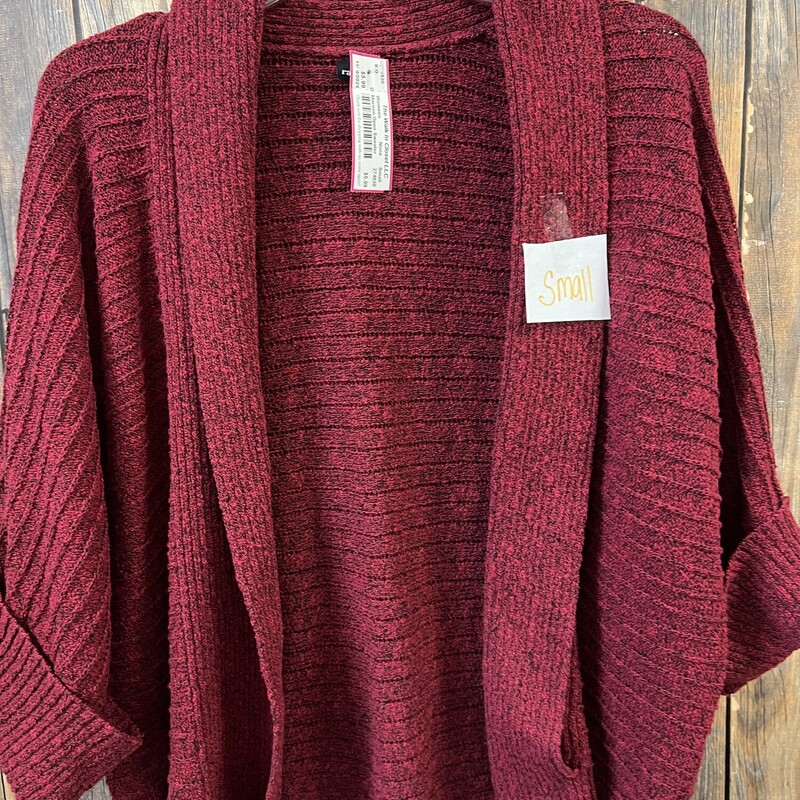 Maroon Open Sweater, Size: Small