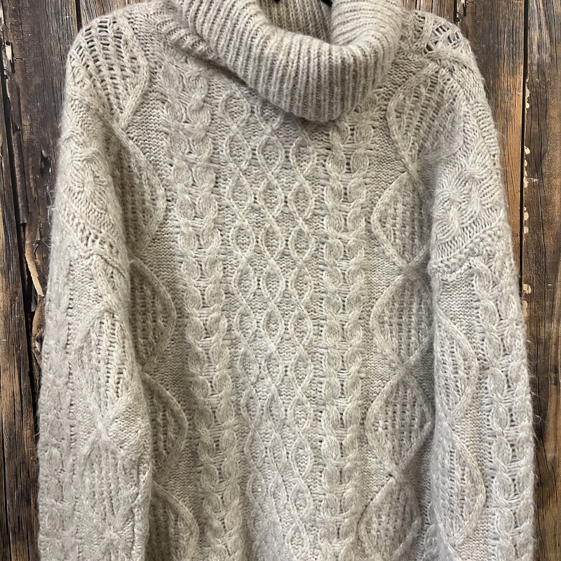 Cream Cowl Neck Sweater, Size: Small