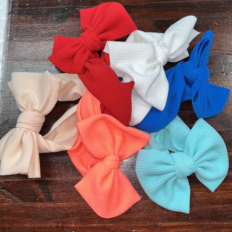 6pk Textured Headbands, White, Size: Bows