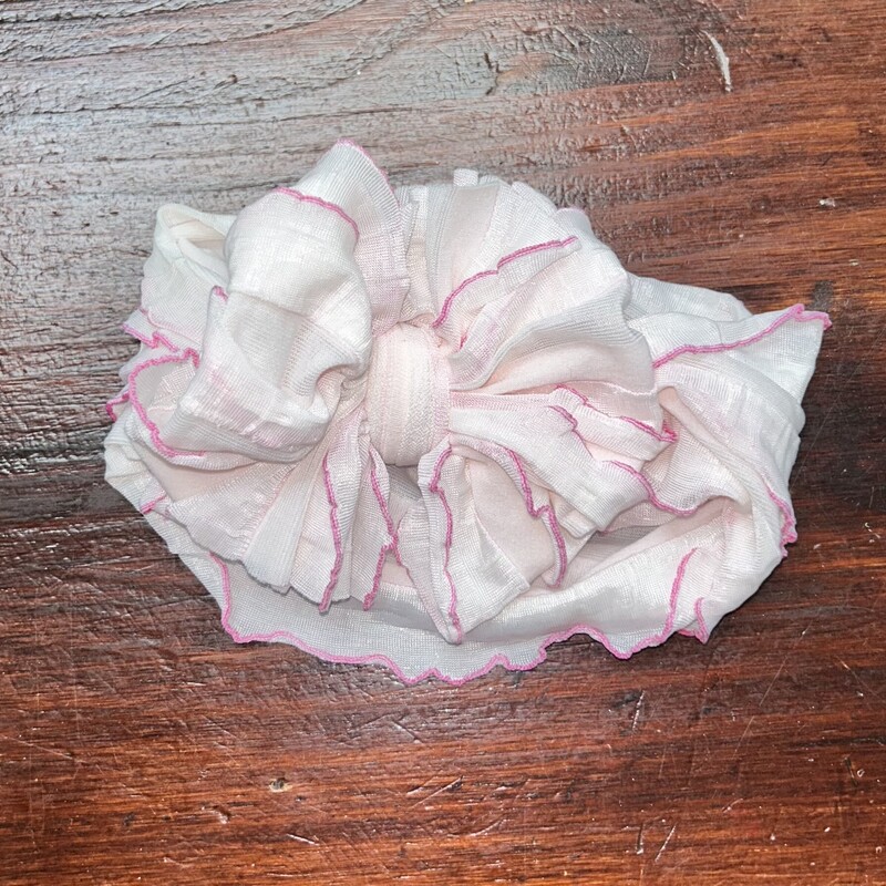 White Ruffle Headband