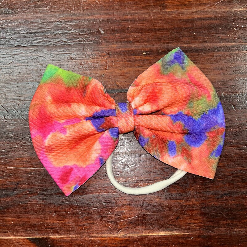 Orange Tie Dye Bow